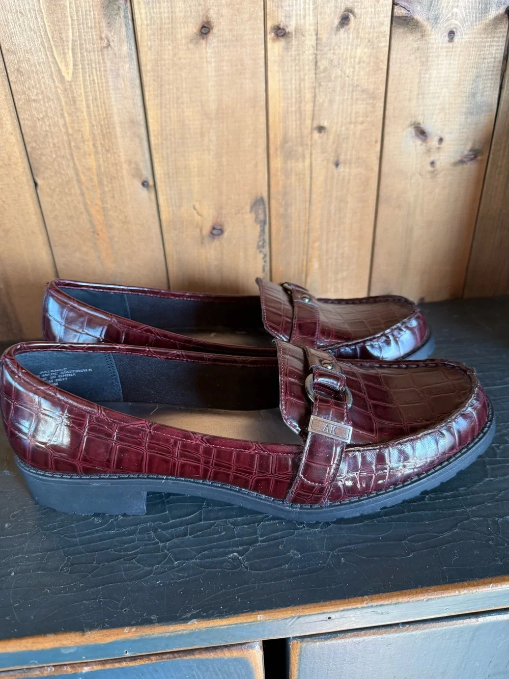 Anne Klein 2 iFlex Aklange Slip-on Loafer Burgundy Brown 9